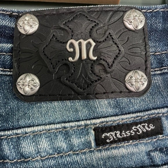 Miss Me Jeans FDL Easy Straight Dark Wash Rhinestone Bling Pockets Size 26 | 2 - Picture 11 of 15